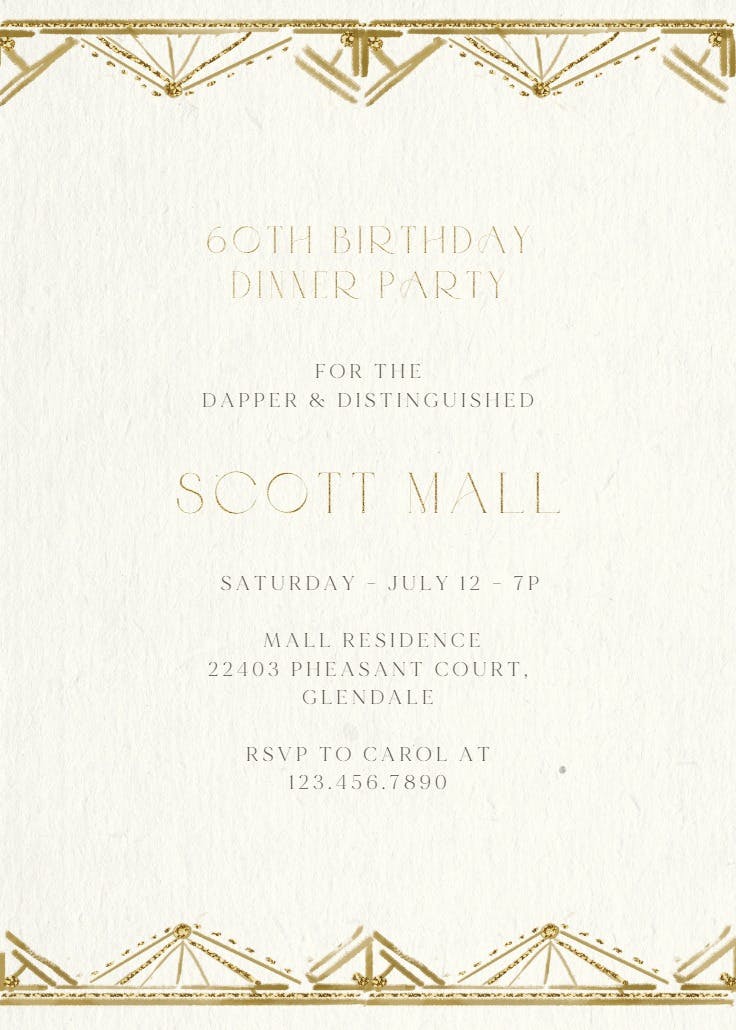 Elegant era - birthday invitation