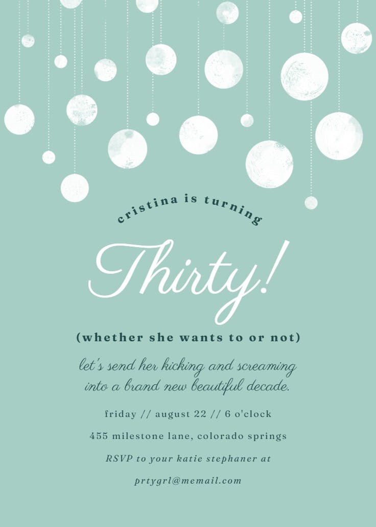 Finally turning 30 - birthday invitation