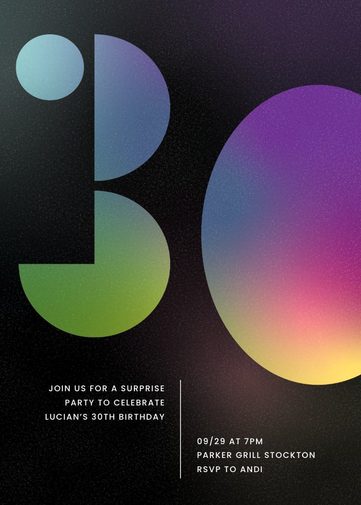 Milestone birthday 30 - birthday invitation