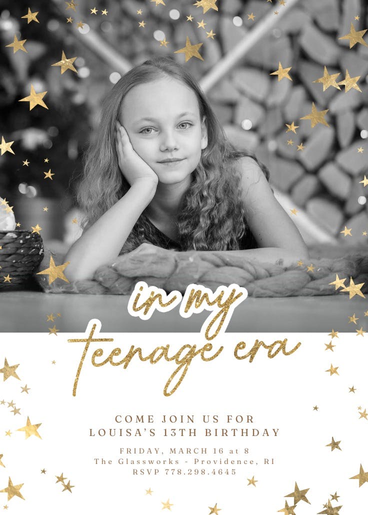 Starry eyed - invitación de cumpleaños