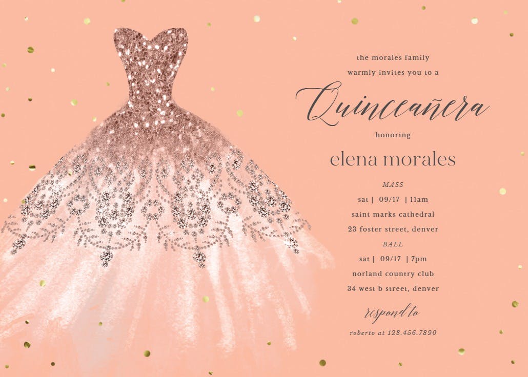 Dream dress - quinceañera invitation