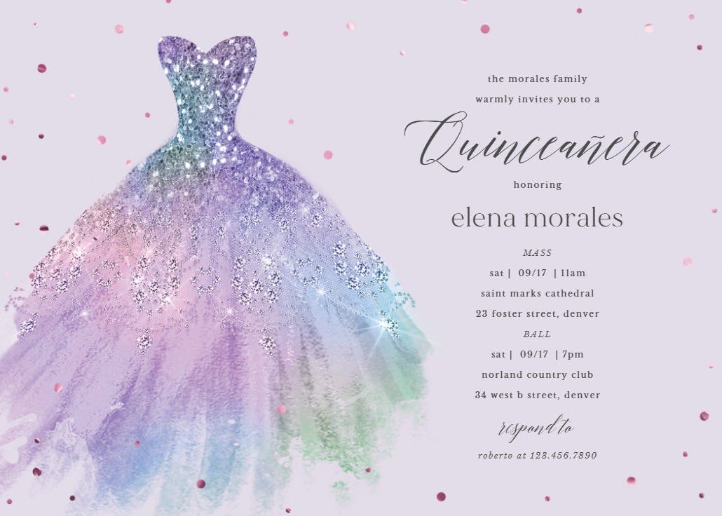 Dream dress - quinceañera invitation