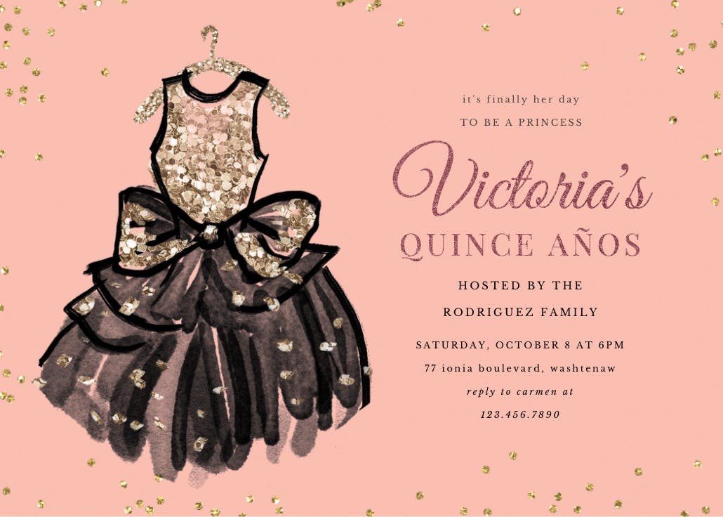 Princess day - quinceañera invitation