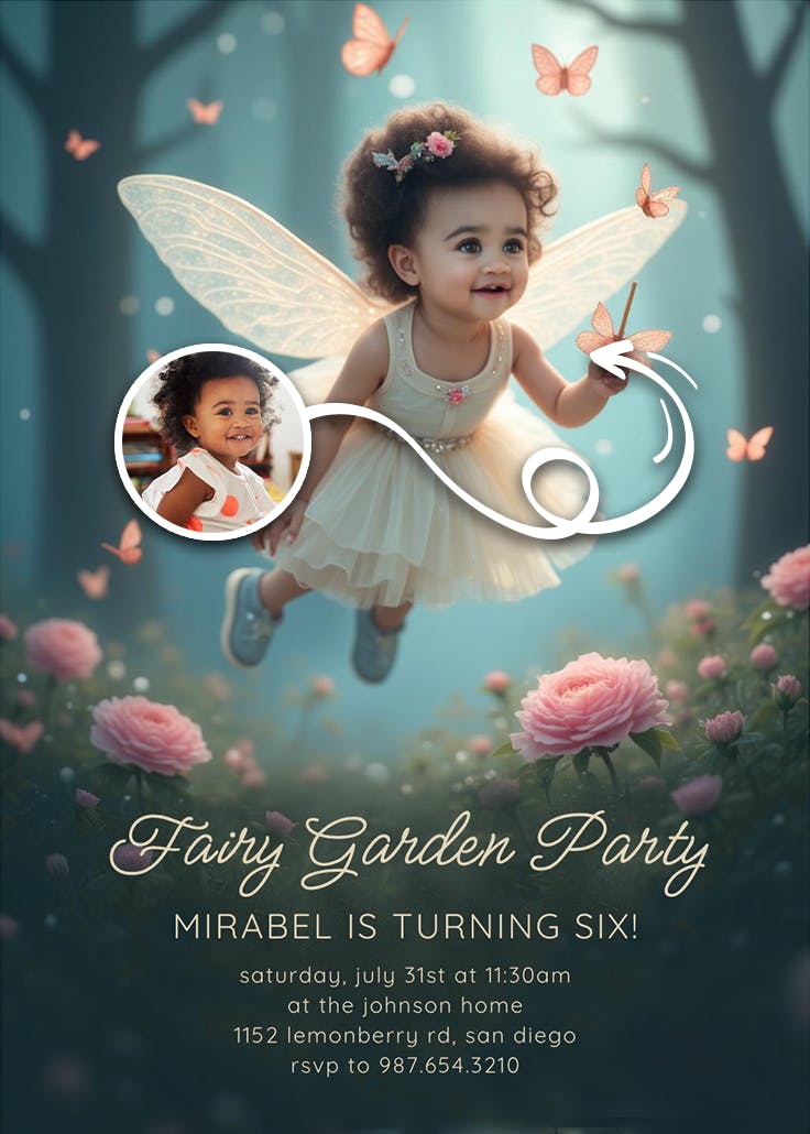 A fairy's birthday wish - birthday invitation
