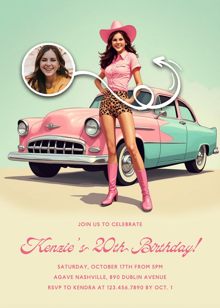 Americana vintage - invitación de cumpleaños