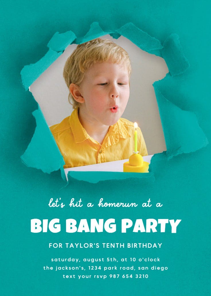 Big bang - invitación de fiesta