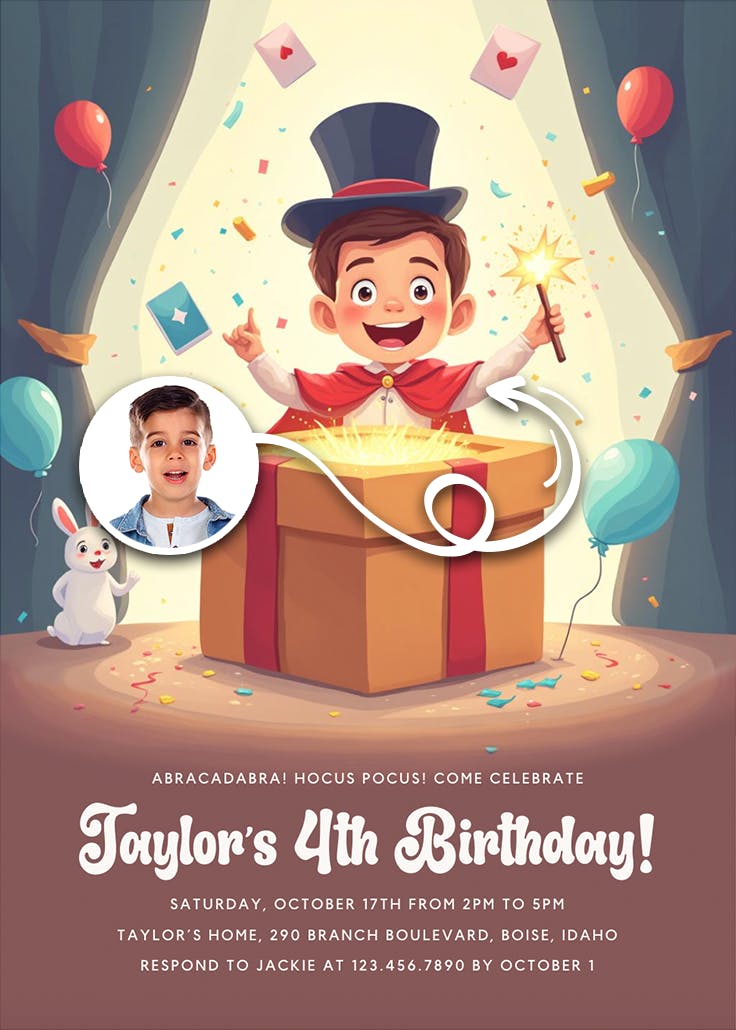 Birthday magic - invitación de fiesta