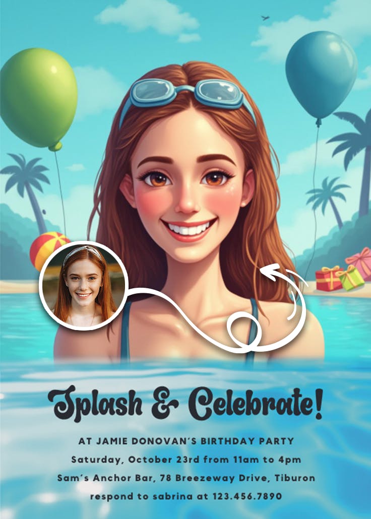 Birthday splash - invitación de cumpleaños