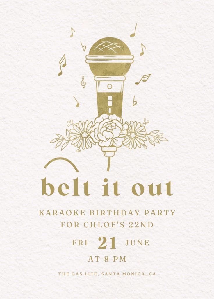 Boho microphone - birthday invitation