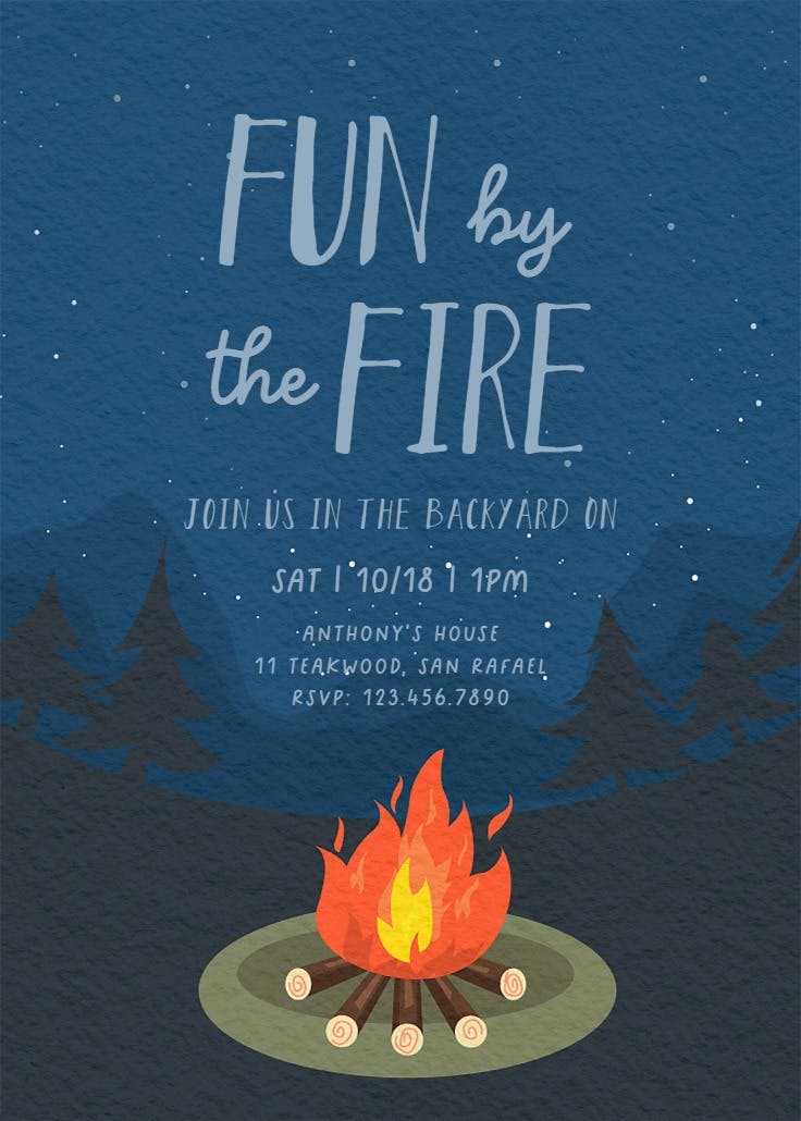 Bonfire bug - invitación de fiesta
