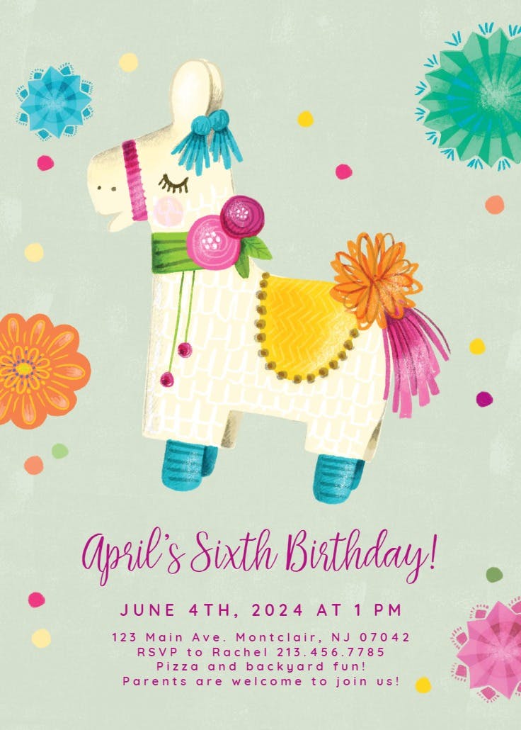 Buena piñata - invitación de cumpleaños