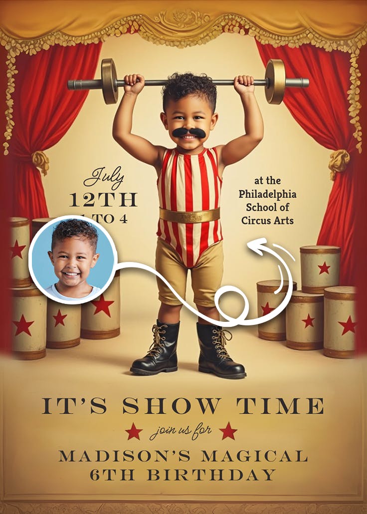 Circus of surprises - invitación de fiesta