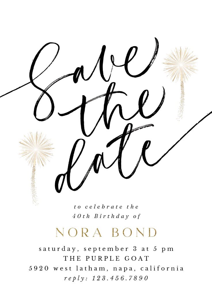 Elegant script letters - invitación de fiesta