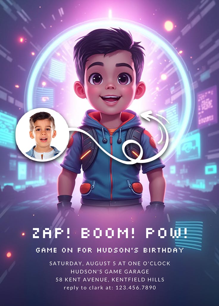 Epic gamer party - invitación de cumpleaños