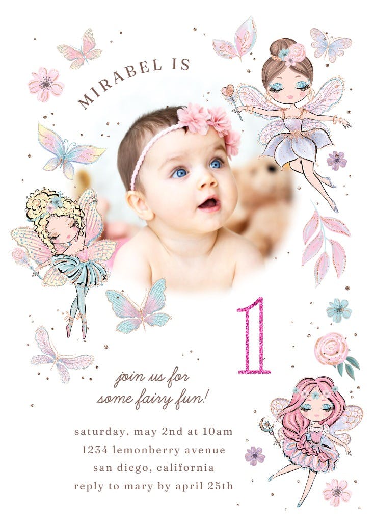 Fairy bash frame - invitación de fiesta