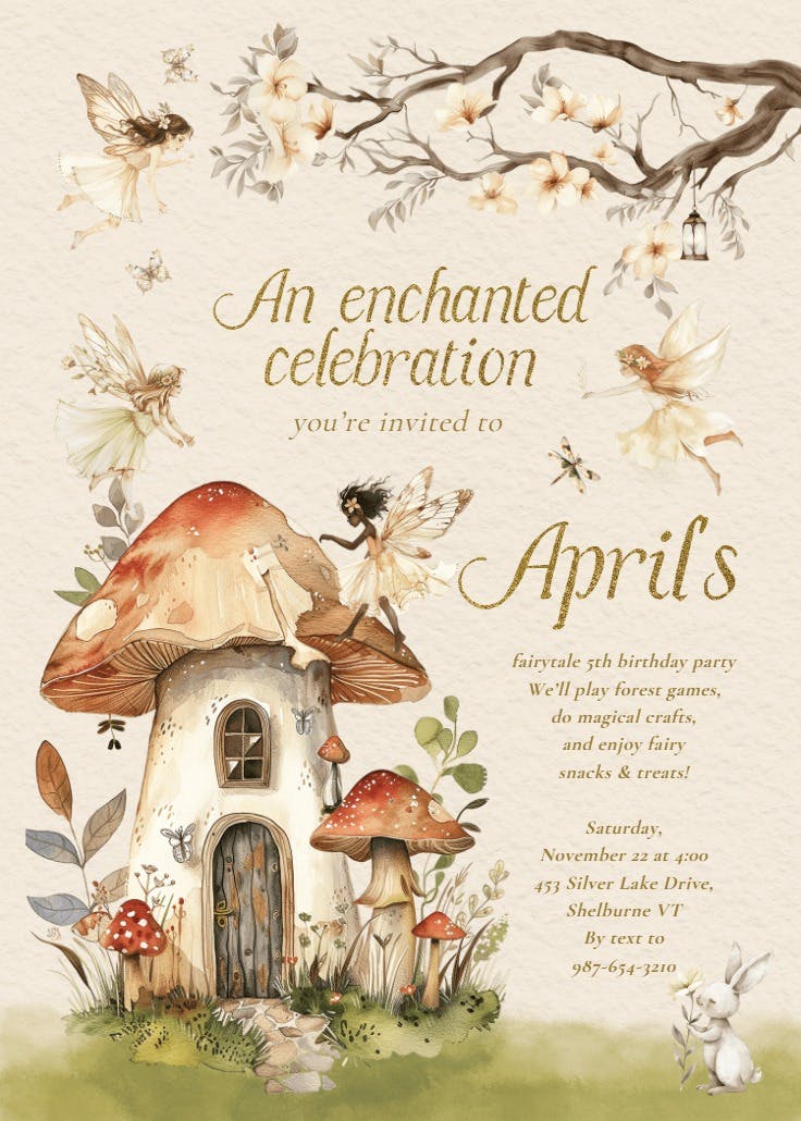 Fairytale forest - birthday invitation
