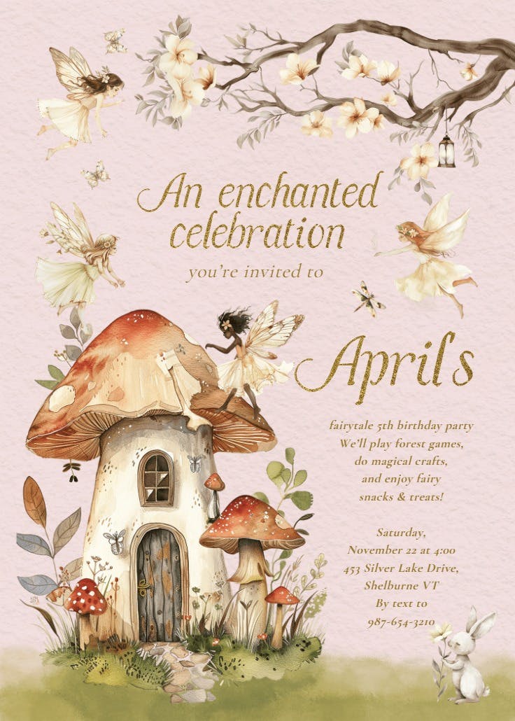 Fairytale forest - invitación de fiesta