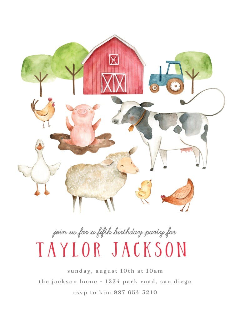 Farm barn - invitación de fiesta