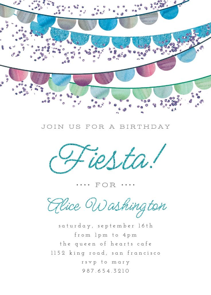 Fiesta flags - party invitation