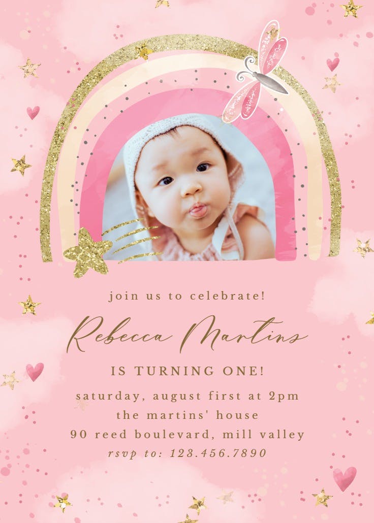First rainbow - invitación de fiesta