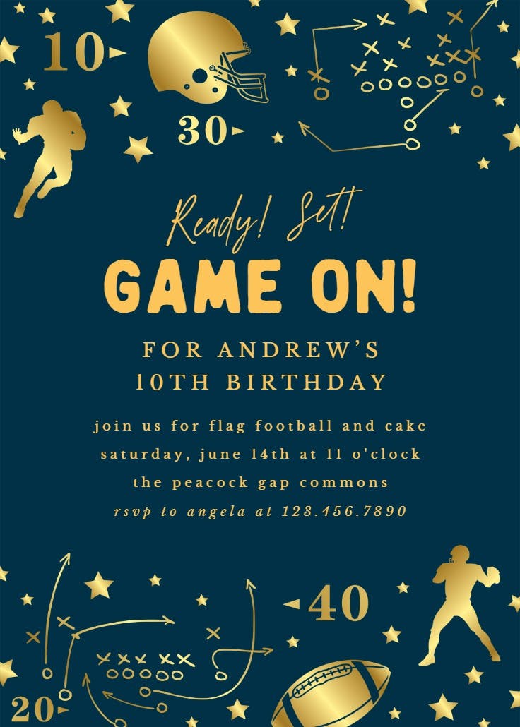 Game on - invitación de fiesta