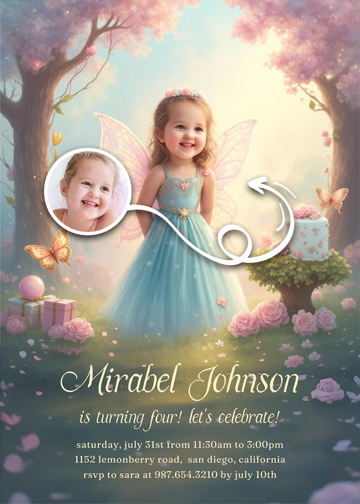 Garden of wishes - birthday invitation