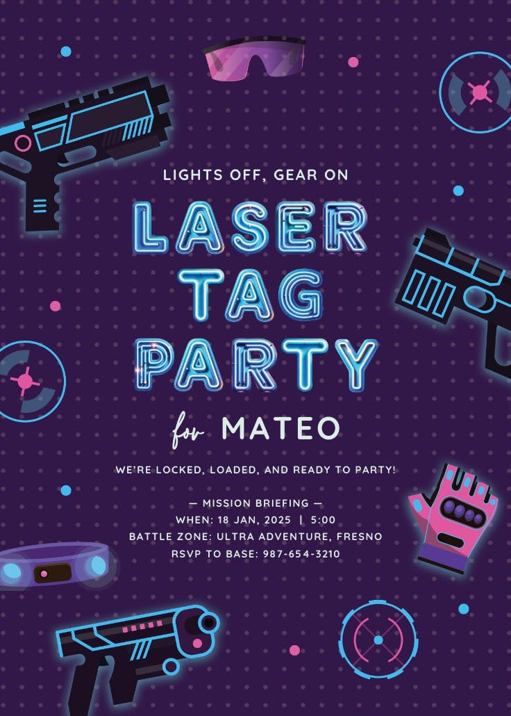 Gear up - invitación de fiesta