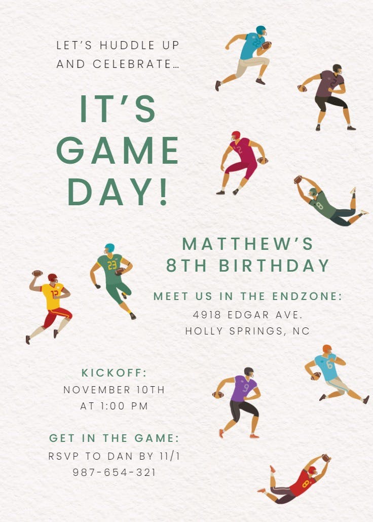 Get in the game - invitación de cumpleaños
