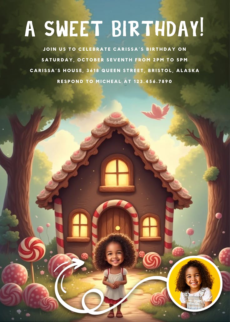 Ginger bread house - party invitation