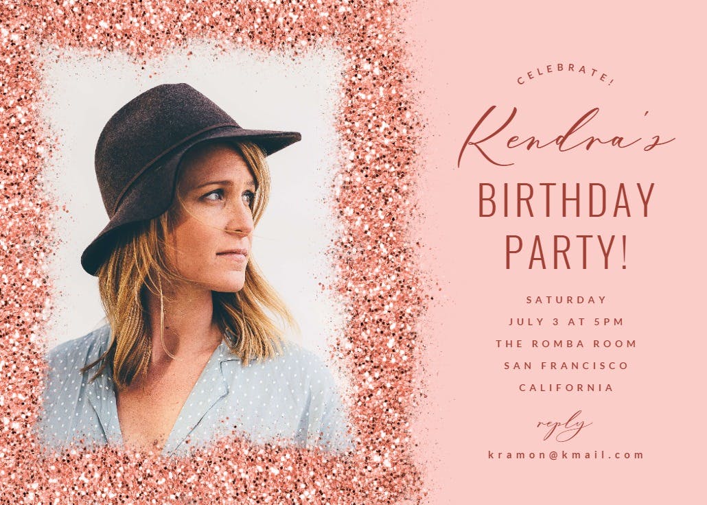 Glitter abstract - invitación de cumpleaños