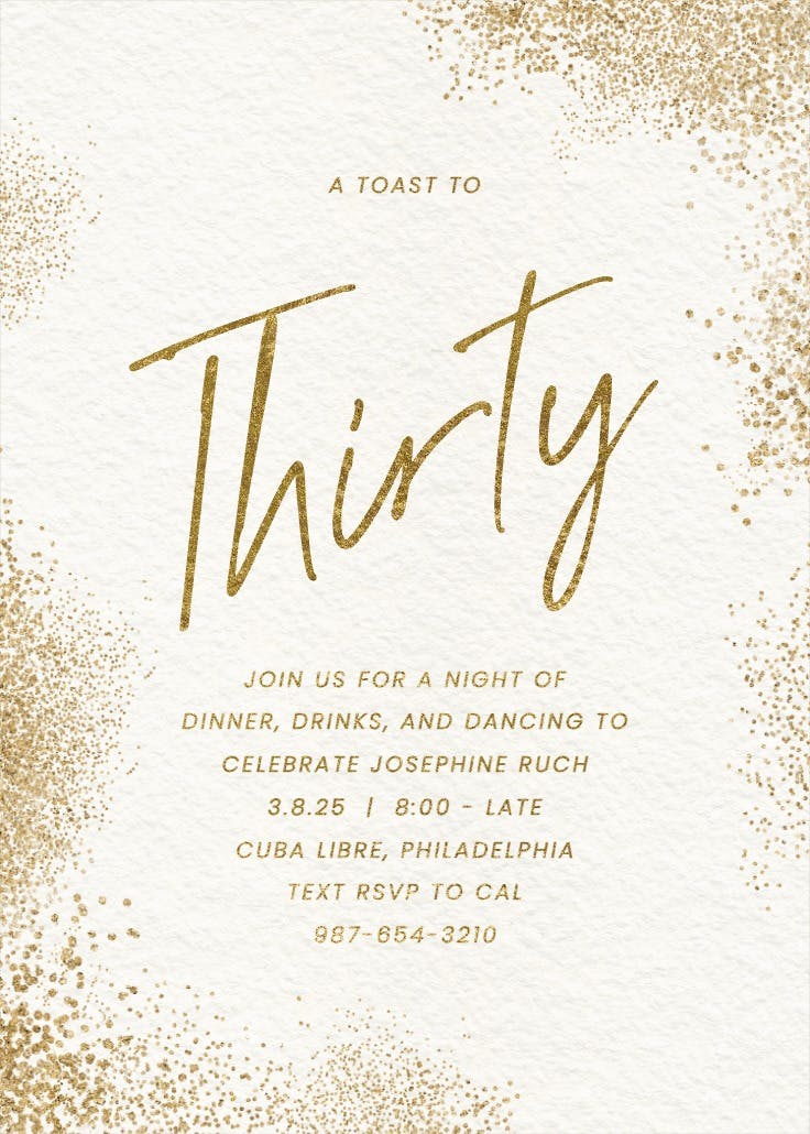 Glitter mist - birthday invitation