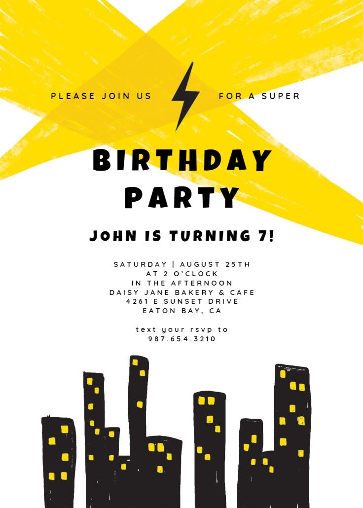 Gotham - invitación de fiesta