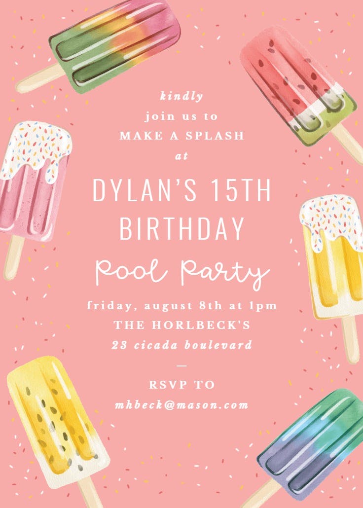 Ice cream frame - invitación de fiesta