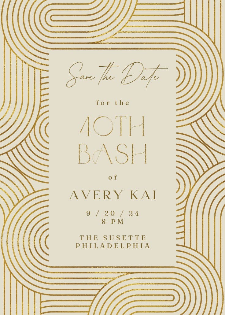 Linear look - invitación de cumpleaños