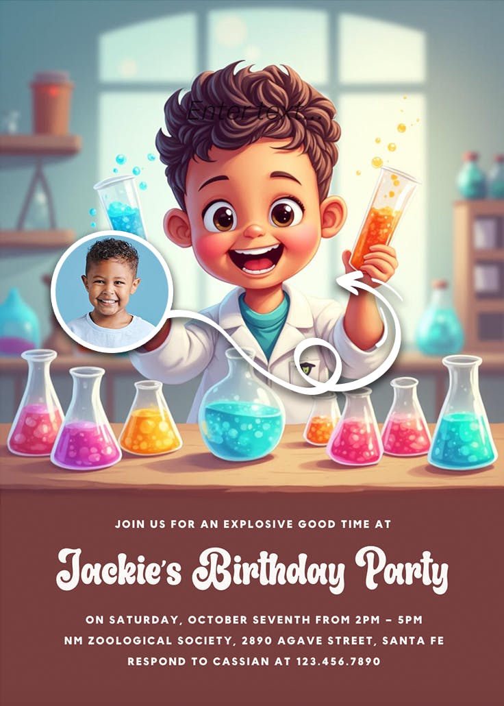 Mad scientist - invitación de fiesta