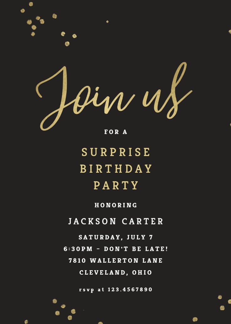 Minimal confetti - birthday invitation