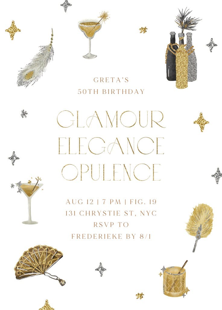Opulence - invitación de fiesta
