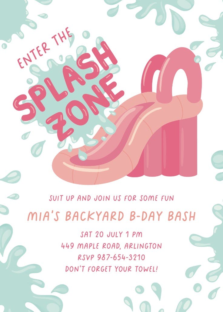 Painted slide - invitación de fiesta