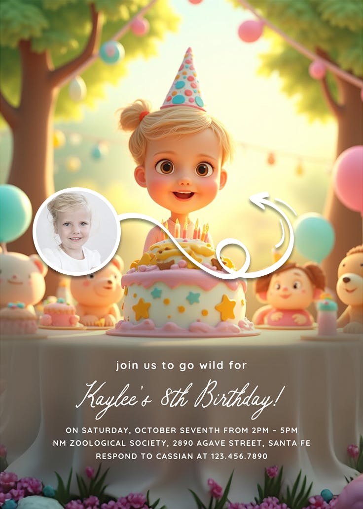 Party in the jungle - invitación de cumpleaños