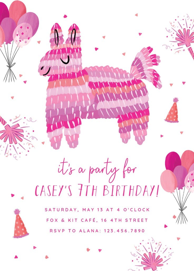 Punch pop - invitación de cumpleaños