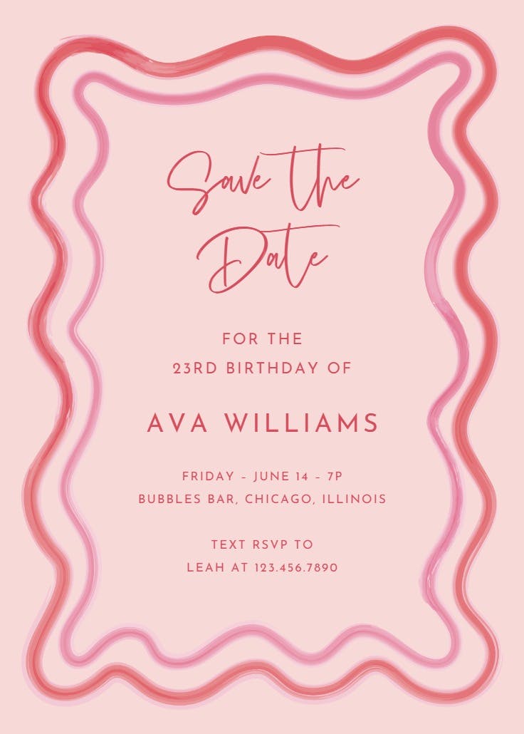 Retro wave frame - birthday invitation