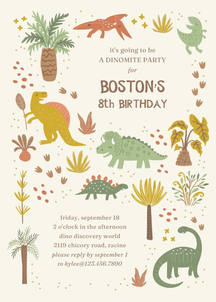 Roarsome roundup - invitación de fiesta