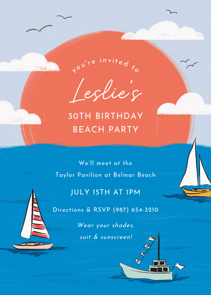 Sail away - invitación de fiesta