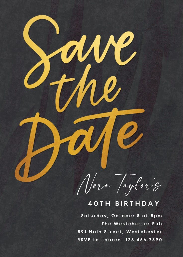 Shining script - birthday invitation