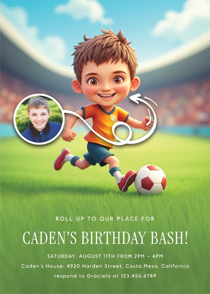 Kickoff bash - invitación de cumpleaños