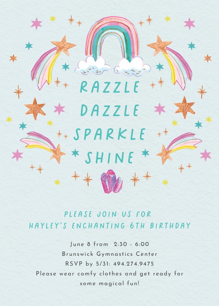 Sparkle and shine - invitación de fiesta