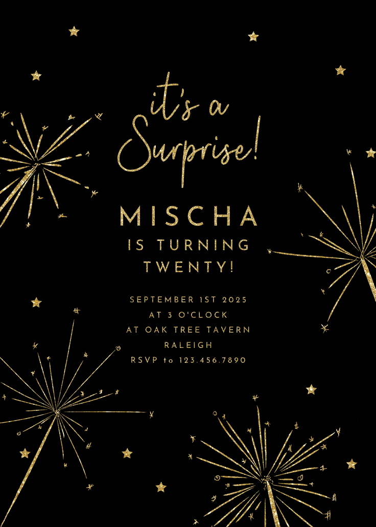 Sparkling night - invitación de fiesta