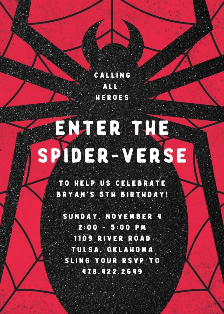 The eye of the spider - invitación de fiesta