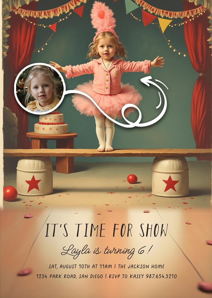The pink tutu spectacle - invitación de fiesta