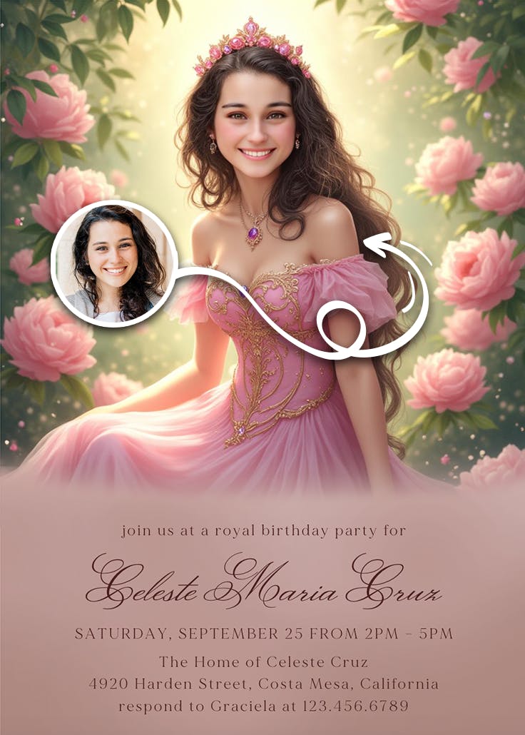 The rose of the realm - invitación de fiesta